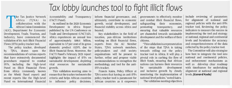 Tax lobby launches tool to fight IFFs